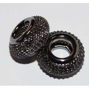  Metalperle  8 mm sort 2 stk