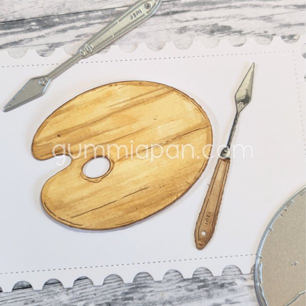  Stor farvepalet og paletkniv