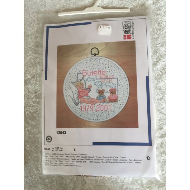 Komplet broderist barnebb 