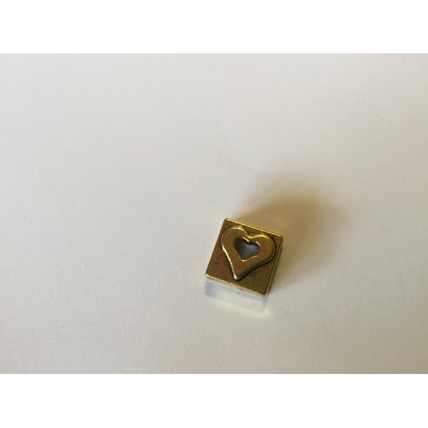 Metal perle til flad 3 mm lder forgyldt 1 stk