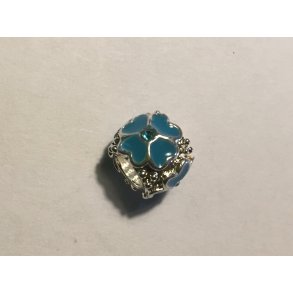 Metalperle 4 mm turkis hjerter