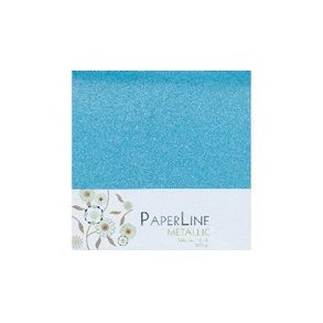 kort metallic 14x14cm 10 stk turkis