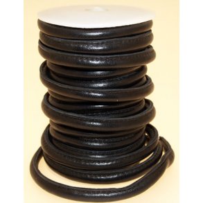 Randsyet l�der 4 mm sort 1 meter