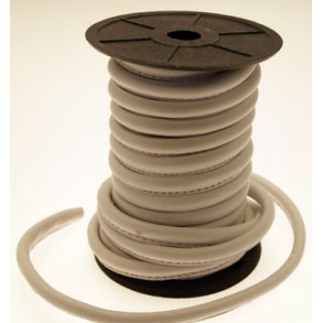 Randsyet l�der 4 mm hvid 1 meter