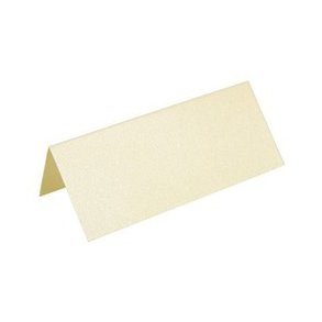 Bordkort metallic 10 x7 cm 10 stk creme