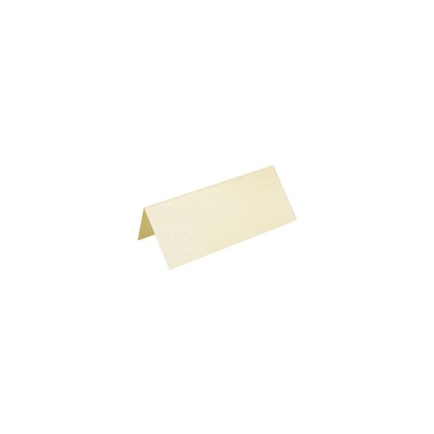 Bordkort metallic 10 x7 cm 10 stk creme