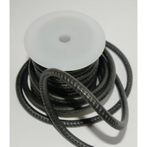 L�der rundsyet 4 mm  sort 1 meter